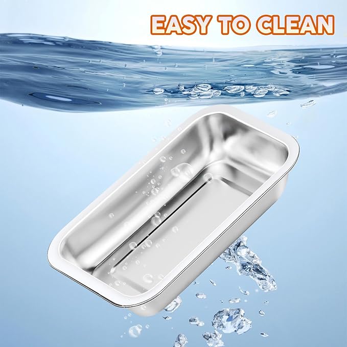 2 Pcs Cat Bowls Cat Food Bowl, 5.2-inch Stainless Steel Cats Bowls, for Indoor Cats Whisker Fatigue Metal Bowl for Food and Water, Shallow