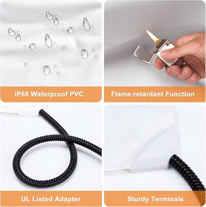 GASUR Pet Heating Pad, Waterproof Electric Dog Cat Heat Pad with Timer, Temperature Adjustable Heated Cat Bed for Winter, Auto Power-Off, Anti-bite Heated Pad for Dogs Cats -28''x20'', Medium