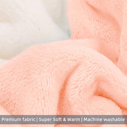 FabriCastle Dog Hoodie Sweater for Small Dogs Boy and Girl, Small Dog Clothes XS XXS Puppy Sweatshirt, Pet Outfit, Cat Clothing Super Soft Warm Snap On Closure (Peach-Cream, XX-Small)