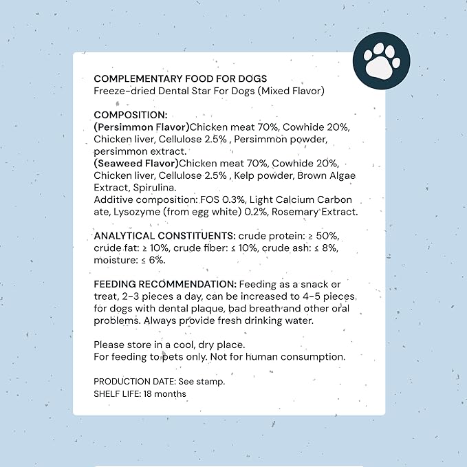 MalsiPree Freeze Dried Dental Chews for Dogs - Clean, Brighten, Freshen Breath & Minimize Tartar - Dog Teeth Cleaning Chews - Anti-Choke - Natural Lysozyme (Chicken Base, 18 pc)