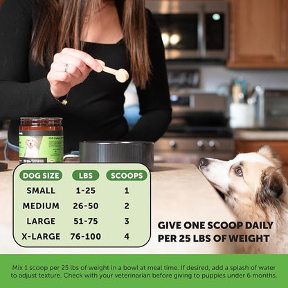 Pumpkin Fiber Powder Supplement for Dogs - All Natural Dog Probiotic with Psyllium Husk, Pumpkin Seeds and Apple Pectin for Healthy Digestion (90 Scoops)