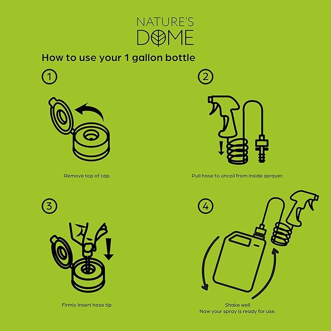 Nature's Dome Eco-Friendly Pest Control Spray – Ant, Roach, Spider, Fly, Flea and Insect Control with Natural Essential Oils – Fast-Acting, Child & Pet Safe for Indoor & Outdoor (1 Gallon)