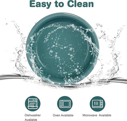 Single Replacement Bowl for 6.3'' High Elevated Dog Bowls, Non-Slip Pet Feeding Dishes for Small Medium Dogs and Cats, Durable Porcelain Dog Food and Water Bowls(28oz, Dark Green)