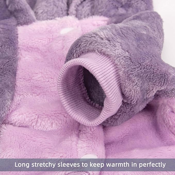 FabriCastle Dog Hoodie Sweater for Small Dogs Boy and Girl, Small Dog Clothes XS XXS Puppy Sweatshirt, Pet Outfit, Cat Clothing Super Soft Warm Snap On Closure (Lavender-Purple, X-Large)
