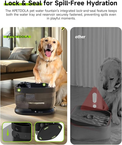 Wireless Dog Water Fountain with 30 Filter,Battery Operated Dog Water Dispenser with Motion Sensor, 237 oz/ 7L Cordless Fountain Water Bowl for Large Dogs Cat(Replacement Filter for 7.5 Months)