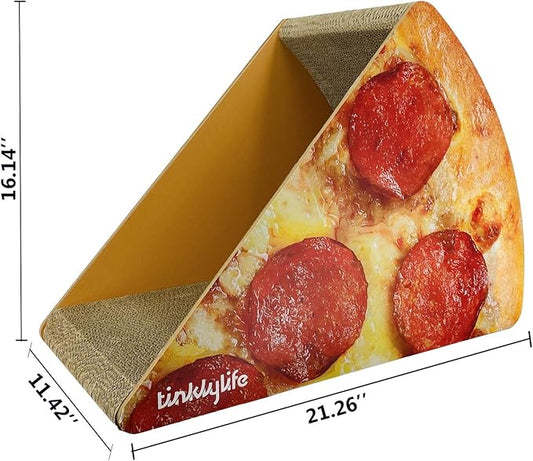 Cat Scratcher Cardboard, Looking Well with Delicious Pizza Shape Cat Scratching House Bed Furniture Protector