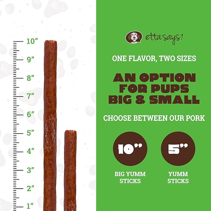 etta says! Big Yumm Sticks - Real Meat Beef Dog Jerky Treats - Human Grade - Made in The USA (12 Count Pack of 1)