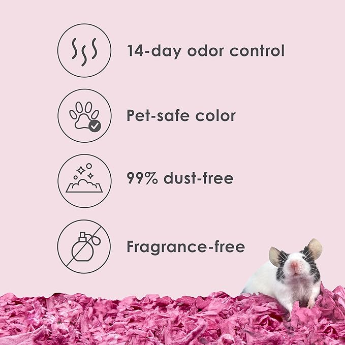 Kaytee Clean & Cozy Colors, Small Animal Bedding with Extreme Odor Control, Plum, 24.6 Liters
