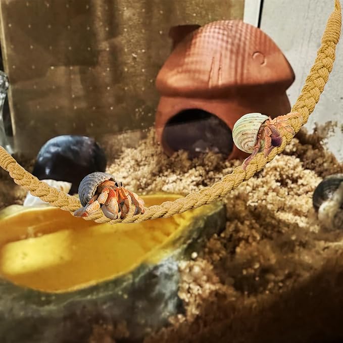 kathson 2 PCS 26 Inches Hermit Crab Climbing Toys,Reptile Vines Toy Hermit Crab Rope Ladder Bendable Hermit Crab Supplies Tank Terrarium Accessories for Hermit Crabs Lizards Leopard Geckos