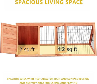 Chicken Coop, Chicken Run,Small Wooden Duck Coop Outdoor Quail Cage Rabbit Pet Hutch House Small Animals (Ntural Wood)