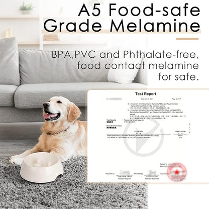 SUPERDESIGN Slow Feeder Dog Bowl Cat Bowl 1/2 Cup Slow Feeding Dog Bowl for Small Medium Breed Anti Gulping Healthy Eating Interactive Bloat Stop Fun Alternative Non Slip Puzzle Dog Food Bowl, White