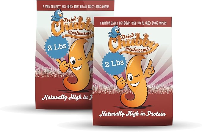 Chubby Mealworms 4Lbs Bulk Dried Mealworms High Protein Treat for Chickens, Birds, Ducks and Much More