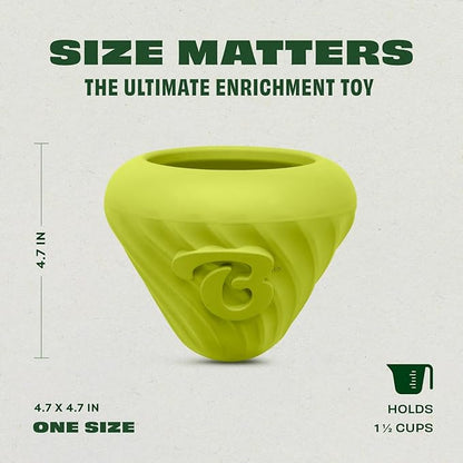 Benebone Natural Rubber Cone Interactive Enrichment Treat Dispensing Dog Toy - Slow Feeder - Great for Meals and Boredom