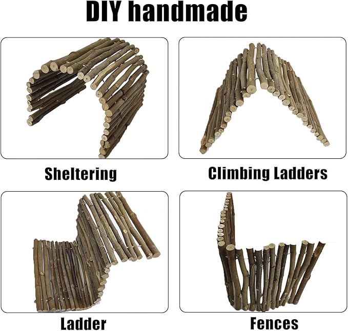 Hamiledyi Extra Large Tortoise Hide 20"x 11.8" Wooden Reptile Hides Large Snake Hide Turtle Hut Bendable Climbing Bridge Wood Tunnel Turtle Hideout for Ball Python Bearded Dragon Chameleon Lizard