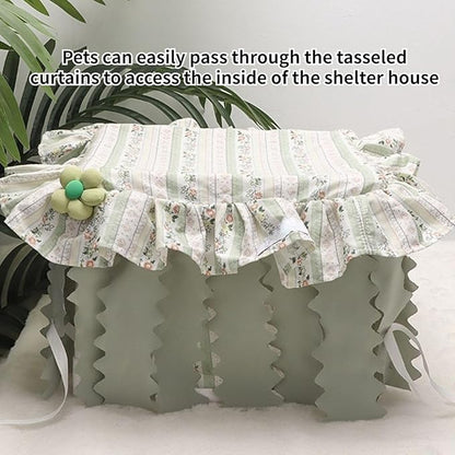 Guinea Pig Bed, Small Animal Bed Guinea Pig Hideout Sleeping Bed for Chinchilla Hamster Rat Guinea Pig Tent with Cushion for All Seasons (Yellow)