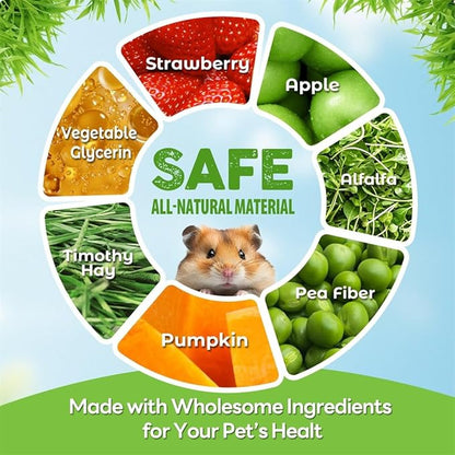 TEEWY Guinea Pig Toys, Prevent Teeth Overgrowth, Natural Vegetables and Timothy Grass, Hamster Chew Toys, Guinea Pig Chew Toys, Chinchilla Toys, 2PCS, Donut-Shaped