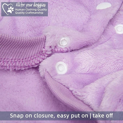 FabriCastle Dog Hoodie Sweater for Small Dogs Boy and Girl, Dog Clothes XS XXS Puppy Sweatshirt, Pet Outfit, Cat Clothing Super Soft Warm Snap On Closure (Light Purple, X-Small)