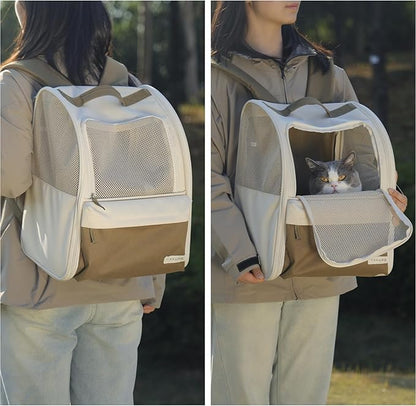 YaKuss Cat Carrier Backpack,Steel Wire Frame More Stable,600D Wear-Resistant Oxford Fabric, Dog Carrier Cat Backpacks Suitable for Travel
