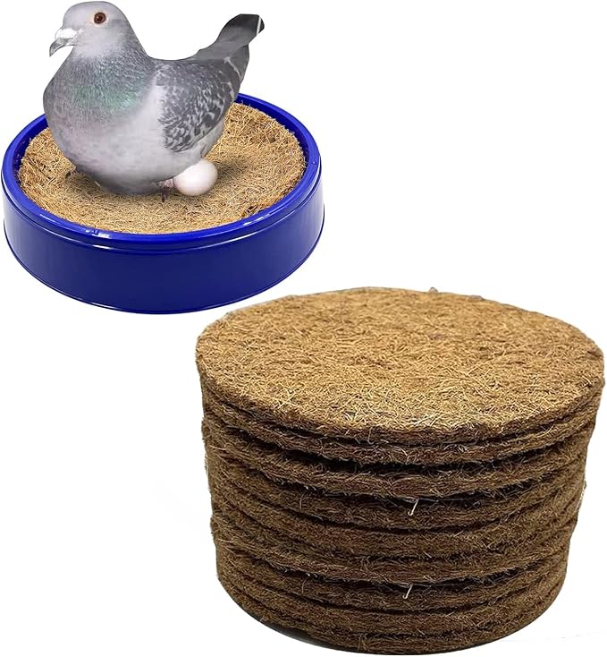 10Pcs Pigeon Nest Pads,Racing Pigeon Loft Supplies,Coconut Fiber Bird Breeding Egg Nests Bowls Mat for Finch Chicken