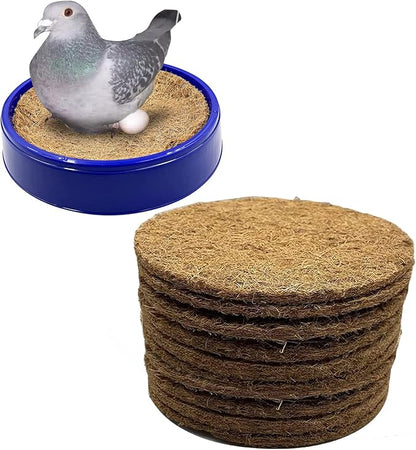 10Pcs Pigeon Nest Pads,Racing Pigeon Loft Supplies,Coconut Fiber Bird Breeding Egg Nests Bowls Mat for Finch Chicken