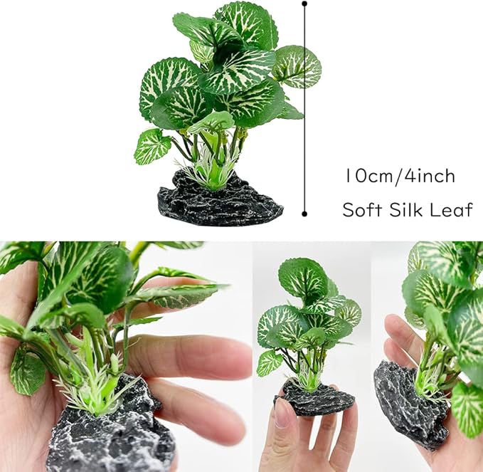 Smoothedo-Pets Fish Tank Decorations Aquarium Decoration 4inch Ornaments Accessories Betta Fish Rest Leaf Buddha (Type-B-Set-Buddha)