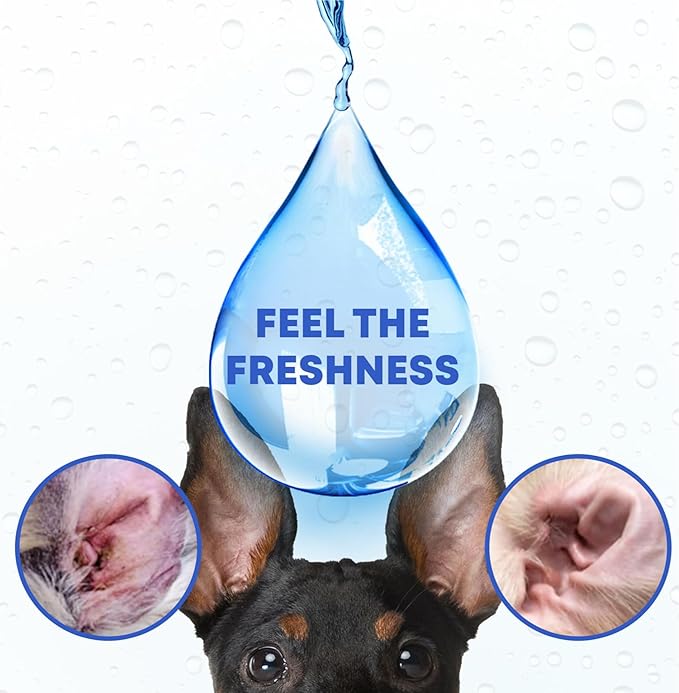 Ear Cleaner Drops & Wash Solution for Cats and Dogs – Gentle Ear Hygiene, Wax Removal & Odor Control for Pets