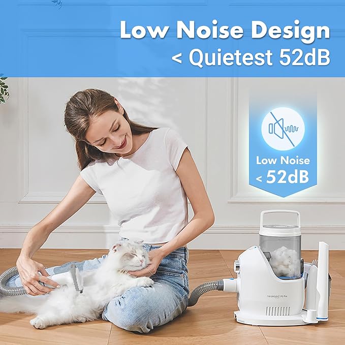 Neakasa P2 Pro Dog Cat Grooming Brush, Strong Vacuum Suction, 2L Large Capacity, Clippers Professional, Dog Grooming Kit for Thick Short Long Hair, Silent