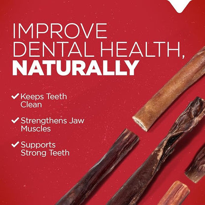 Natural Farm Power Bully Sticks Dog Chews (2-3”, 1 Pound Bag), 2-in-1 Power Chews: Premium Beef Cheek Wrapped in Beef Pizzle, Double Chewing Time, Promotes Dental Health, Great for Small Dogs