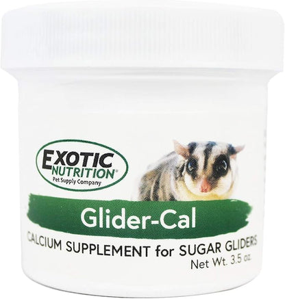 Exotic Nutrition Glider-Cal (3.5 oz.) - Calcium Supplement for Sugar Gliders - Prevents Hind Leg Paralysis