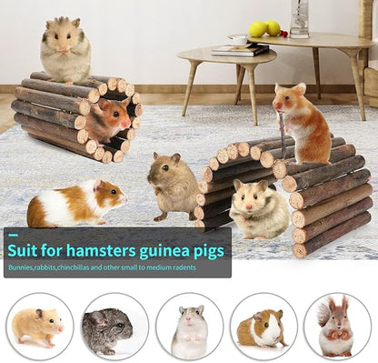 Hamster Toys Guinea Pig Toys Hamster Wheel Hamster Cage Accessories Small Animal Molar Chew Toys for Chinchillas,Gerbils,Mice,Rats,Mouse,Rabbit,Bunny Hideout Seesaw (Bendable Hideout(2 Packs))