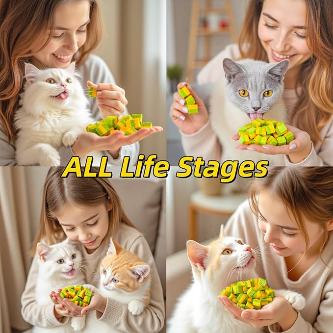 Cat Toy Grass Treats Freeze Dried 2 in 1 120g Fish Oil Chicken Cats Chew Grass Pellet Kitten Catnip for Hairball Removal Kitty Bite Snack for Cleaning Teeth Kitten Dental Food Indoor (4.23oz)