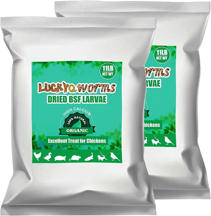 Dried Black Soldier Fly Larvae 22LBS, 85X More Calcium Than Mealworms High-Protein BSF Larvae Chicken Treats Non-GMO BSFL for Chickens, Hens, Ducks, Wild Birds