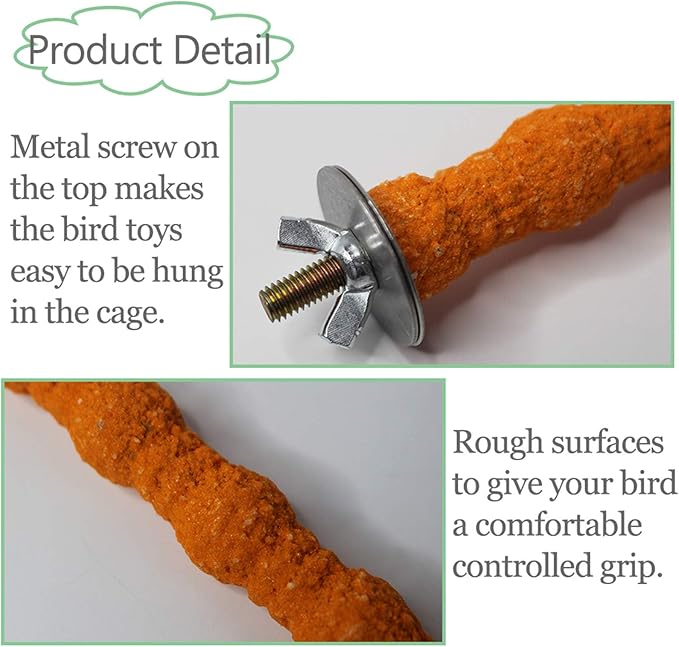 kathson Bird Perch Parrot Stand Cage Accessories Natural Wooden Stick Paw Grinding Rough-surfaced Chew Toy for Cockatiels,Cockatoo,Lorikeet,Conure,Parakeet 5 Pack (Random Color,6.29inch)