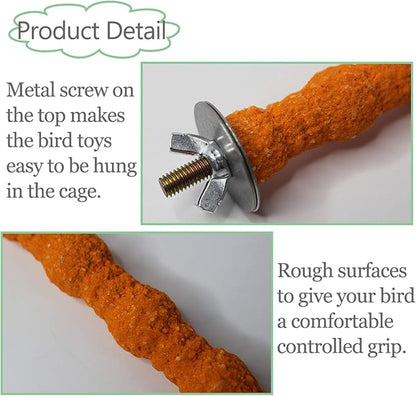 kathson Bird Perch Parrot Stand Cage Accessories Natural Wooden Stick Paw Grinding Rough-surfaced Chew Toy for Cockatiels,Cockatoo,Lorikeet,Conure,Parakeet 10 Pack (Random Color,6.29inch)
