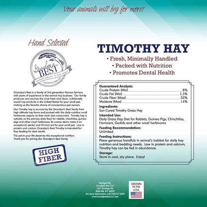 Grandpa's Best Timothy Hay Bale, 40 oz