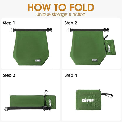 Dog Food Travel Bag,Pet Food Container 20 lb w/2PCS Collapsible Dog Travel Bowls and Zipper Side Pocket(Green, Large)