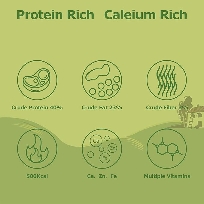 5LB Dried Black Soldier Fly Larvae, Non-GMO & Nutrient-Packed Chicken Feed, Strong Egg Production and Health, Rich in Calcium for Healthy Hens and Ducks, Better Than Dried Mealworms