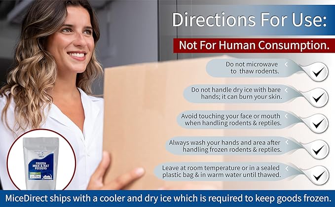 MiceDirect EST. 2003 Frozen Rat Combo Pack Rat Fuzzies & Pups Feeder Snake Reptile Food, 40 Ounce (80 Count)