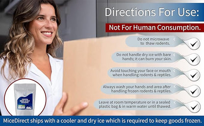 MiceDirect EST. 2003 Frozen Rat Combo Pack Rat Fuzzies & Pups Feeder Snake Reptile Food, 40 Ounce (80 Count)