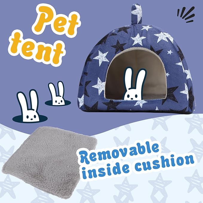 2-Pack Guinea Pig Hideout with Tunnel for Small Animals(Guinea Pig Bedding Warm & Lightweight, Easy to Clean)