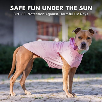 Spark Paws Sunblock Dog T-Shirt, SPF30 Protection, Lightweight Breathable Quick Dry for Dogs with Sensitive Skin - Purple & Pink (Set of 2) - M