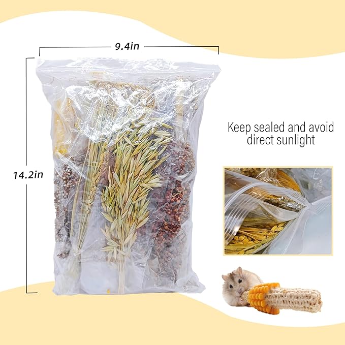 Natural Hamster Flower & Herb Habitat Deocr, Hamster Sprays Herbs Bedding Mate, Hamsters Cage Enrichment Decoration Accessories for Gerbil Dwarf Syrian Hamsters Mouse Guinea Pig Mice or Small Animals