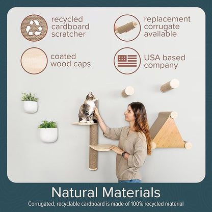 Cat Climbing Wall System – Modern Floating Shelves & Perches for Cats - Sunrise Steps | Ascentials by FurHaven