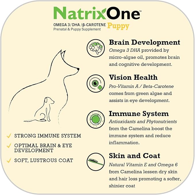 100% Pure Camelina Oil for Puppies, 8 oz - Puppy Immune System and Cognitive Development Booster, Protective Care - Omega 3 by NatrixOne
