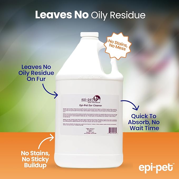 Dog & Cat Ear Cleaner Solution with Aloe Vera & Tea Tree Oil – Removes Itchy Ear Wax, Debris, Odor – Ears Wash, Drops & Flush for Pets, Dog Ears Cleaning, Cat Cleaner, 2 Gallons