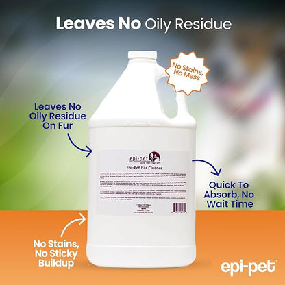 Dog & Cat Ear Cleaner Solution with Aloe Vera & Tea Tree Oil – Removes Itchy Ear Wax, Debris, Odor – Ears Wash, Drops & Flush for Pets, Dog Ears Cleaning, Cat Cleaner, 2 Gallons