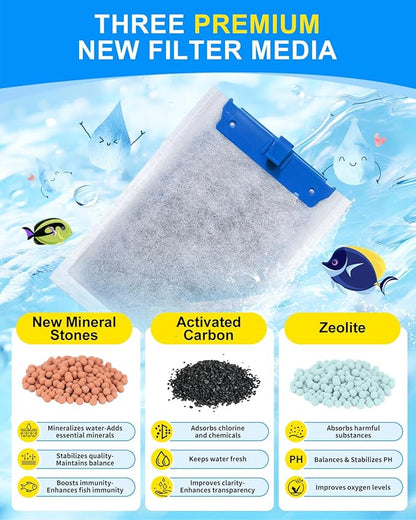 10 Pack Super Upgraded Medium Filter Cartridges with 5-Layer Filtration for Deep Clean Compatible with Tetra Whisper Bio-Bag Filter Cartridges Medium for Aquariums 10i IQ10 PF10