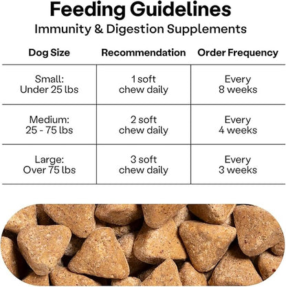 Wild Earth Dog Supplements, Soft Chews for Digestion & Immune Support, with Prebiotics, Probiotics & Enzymes, Veterinarian-Developed, Vegan