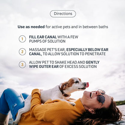 Veterinary Formula Clinical Care Ear Therapy Bundle with Cleaner Solution 8 Fl Oz + Cleaner Wipes 100 ct – Cat & Dog Ear Cleaner, Helps Soothe Itchiness and Clean The Ear Canal of Debris and Buildup