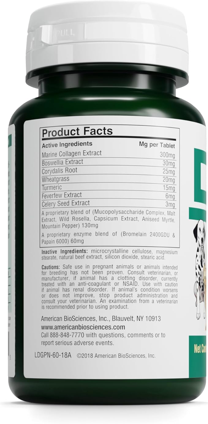 DGP, All-Natural Joint Supplement for Dogs - Joint Support with Turmeric, Boswellia Extract & More - Quick Effect for Pet Mobility Support - 120 Chewable Tablets (Pack of 2)